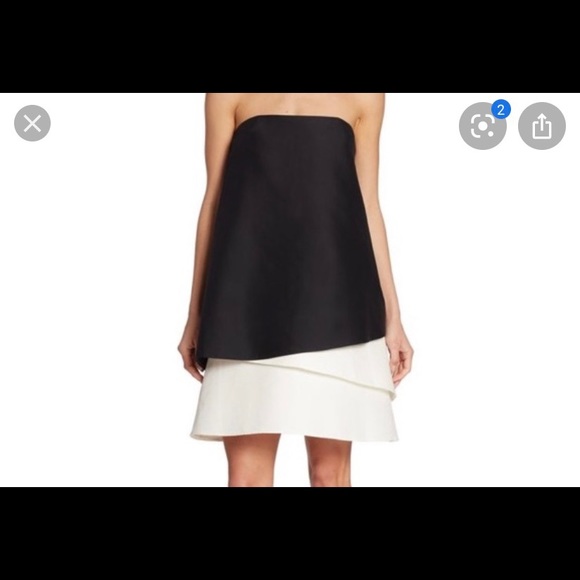Halston Heritage Dresses & Skirts - Black and white tiered Halston Cocktail Dress